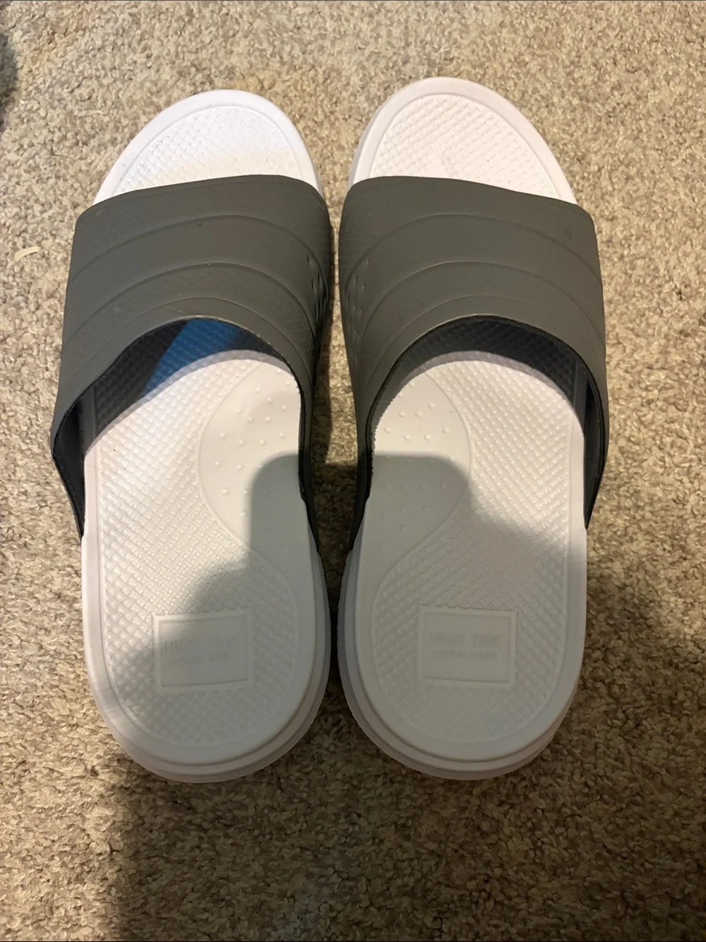 Men's Slide Sandals in Dark Gray with White Sole